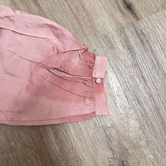 Me Jennie Garth Ruffle Neckline-Shell Pink Long sleeve Sz Medium peasant blouse - Picture 7 of 11